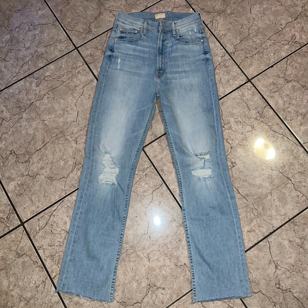 Mother High Waisted Rider Ankle Fray - Island After-hours